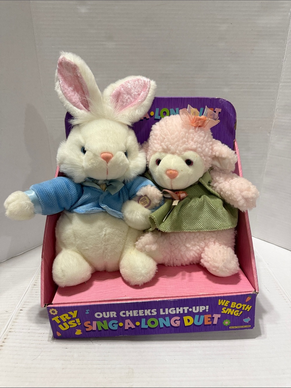 Sing-A-Long Duet Light-Up Bunny & Lamb Plush Toy Set - Pink & White